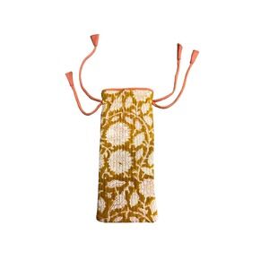 TAG Brand Quilted Eyeglass Sunglasses Case Yellow Floral‎ NWT